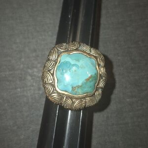 Decorative Vintage Turquoise Ring Unisex